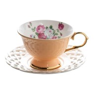 Xícara Para Chá 200ml Mon Désir Em New Bone China Com Filado Dourado